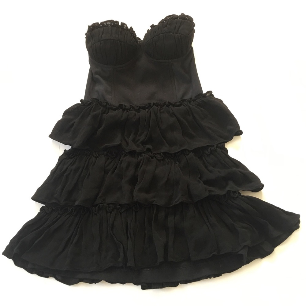 ELIZABETH and JAMES Tiered Ruffle Strapless Dress